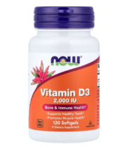 NOW Foods tamin D3 2000 IU 120 Softgels