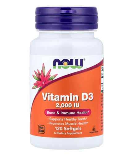 NOW Foods tamin D3 2000 IU 120 Softgels