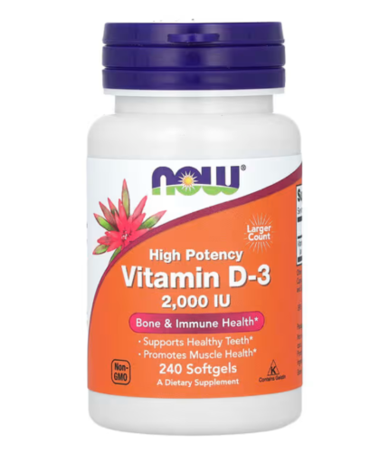 NOW Foods Vitamin D3 2000 IU 240 Softgels